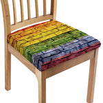 LGBT Pride Rainbow Brick Wall Print Chair Cushion Cover