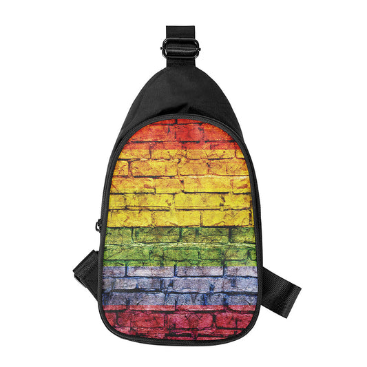 LGBT Pride Rainbow Brick Wall Print Chest Bag