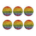 LGBT Pride Rainbow Brick Wall Print Coaster Set