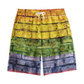 LGBT Pride Rainbow Brick Wall Print Cotton Shorts