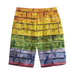 LGBT Pride Rainbow Brick Wall Print Cotton Shorts