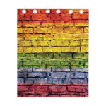 LGBT Pride Rainbow Brick Wall Print Curtain