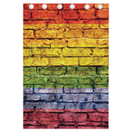 LGBT Pride Rainbow Brick Wall Print Curtain