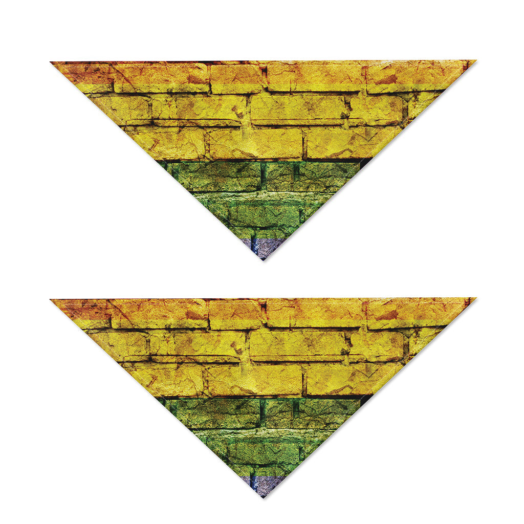 LGBT Pride Rainbow Brick Wall Print Dog Bandana