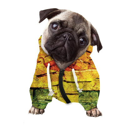 LGBT Pride Rainbow Brick Wall Print Dog Zip Up Hoodie