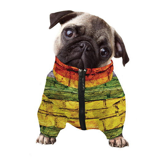 LGBT Pride Rainbow Brick Wall Print Dog Zip Up Jacket