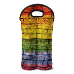 LGBT Pride Rainbow Brick Wall Print Double Neoprene Wine Tote