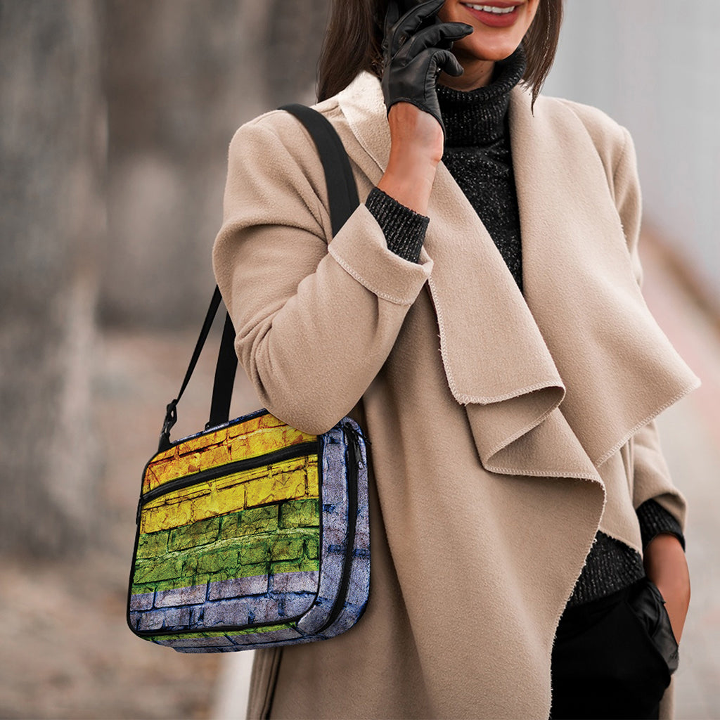 LGBT Pride Rainbow Brick Wall Print Double Strap Bible Bag