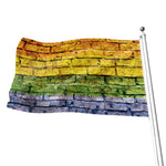 LGBT Pride Rainbow Brick Wall Print Flag