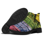 LGBT Pride Rainbow Brick Wall Print Flat Ankle Boots
