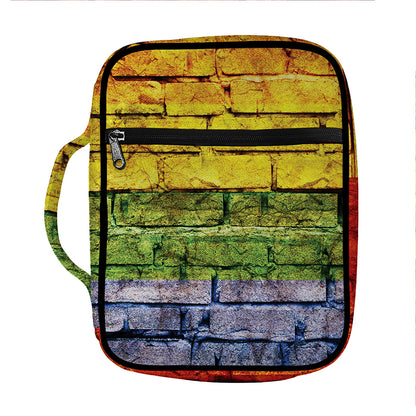 LGBT Pride Rainbow Brick Wall Print Front Pocket Bible Bag