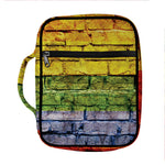 LGBT Pride Rainbow Brick Wall Print Front Pocket Bible Bag