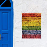 LGBT Pride Rainbow Brick Wall Print Garden Flag