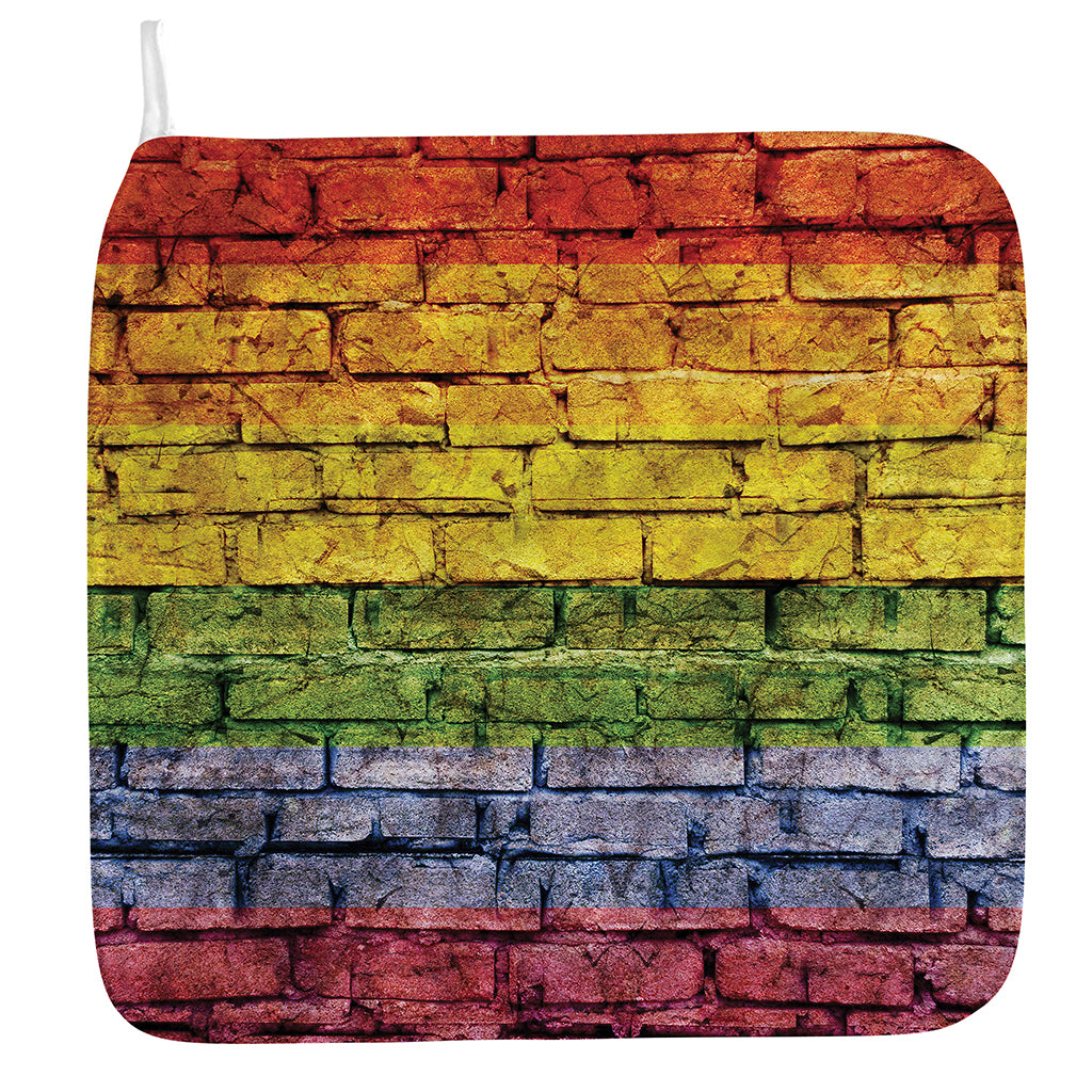 LGBT Pride Rainbow Brick Wall Print Hand Towel