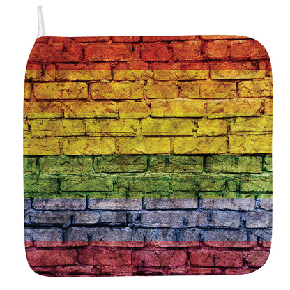 LGBT Pride Rainbow Brick Wall Print Hand Towel