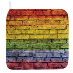 LGBT Pride Rainbow Brick Wall Print Hand Towel