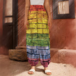 LGBT Pride Rainbow Brick Wall Print Harem Pants