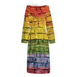 LGBT Pride Rainbow Brick Wall Print Hooded Bathrobe