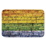 LGBT Pride Rainbow Brick Wall Print Indoor Door Mat