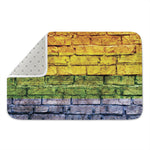 LGBT Pride Rainbow Brick Wall Print Indoor Door Mat