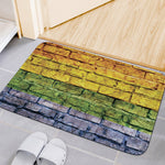 LGBT Pride Rainbow Brick Wall Print Indoor Door Mat