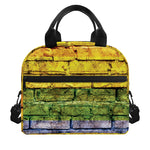 LGBT Pride Rainbow Brick Wall Print Insulated Lunch Bag