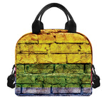 LGBT Pride Rainbow Brick Wall Print Insulated Lunch Bag