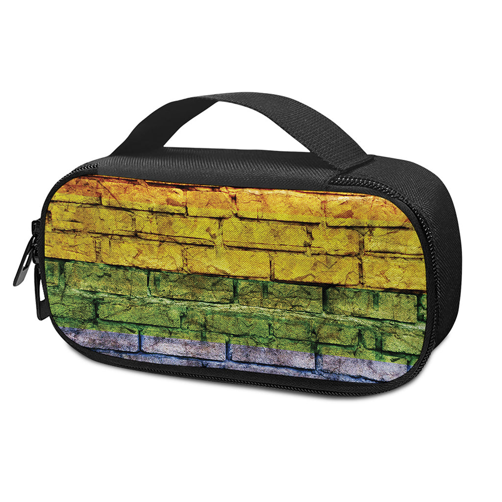 LGBT Pride Rainbow Brick Wall Print Insulin Cooler Travel Case