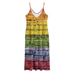 LGBT Pride Rainbow Brick Wall Print Jersey Midi Cami Dress
