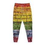 LGBT Pride Rainbow Brick Wall Print Jogger Pants