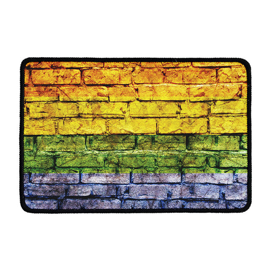 LGBT Pride Rainbow Brick Wall Print Kitchen Mat
