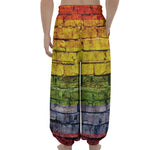 LGBT Pride Rainbow Brick Wall Print Lantern Pants