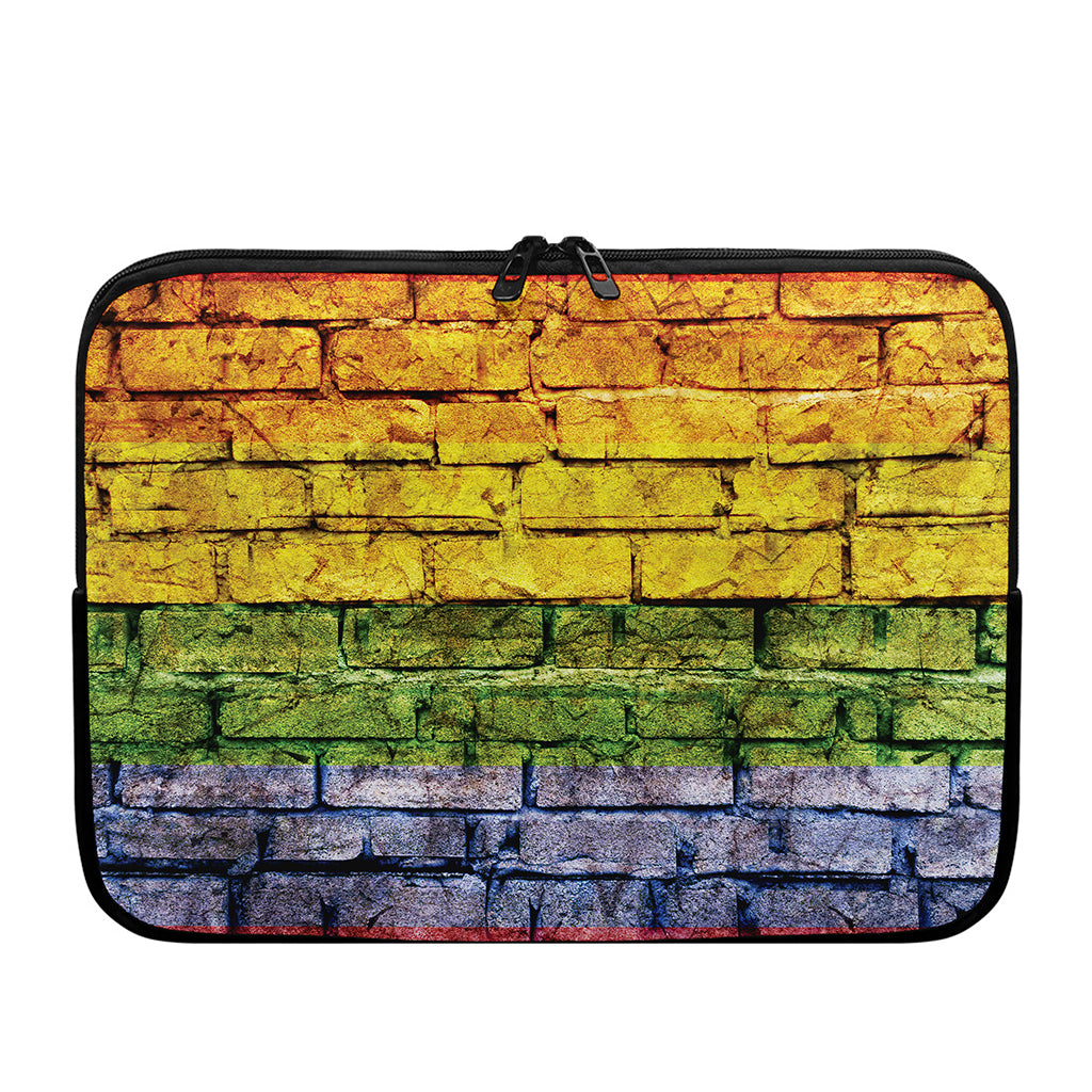 LGBT Pride Rainbow Brick Wall Print Laptop Sleeve