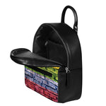 LGBT Pride Rainbow Brick Wall Print Leather Backpack