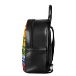 LGBT Pride Rainbow Brick Wall Print Leather Backpack