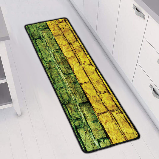 LGBT Pride Rainbow Brick Wall Print Long Kitchen Mat