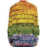 LGBT Pride Rainbow Brick Wall Print Long Sleeve Baseball Jersey