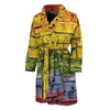 LGBT Pride Rainbow Brick Wall Print Men's Bathrobe