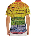 LGBT Pride Rainbow Brick Wall Print Men's Deep V-Neck Shirt