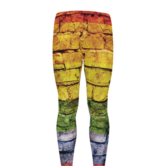 LGBT Pride Rainbow Brick Wall Print Men's leggings