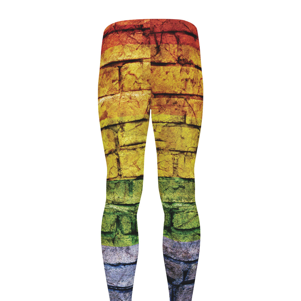 LGBT Pride Rainbow Brick Wall Print Men's leggings
