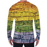 LGBT Pride Rainbow Brick Wall Print Men's Long Sleeve T-Shirt