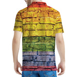 LGBT Pride Rainbow Brick Wall Print Men's Polo Shirt