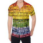 LGBT Pride Rainbow Brick Wall Print Men's Shirt