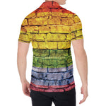 LGBT Pride Rainbow Brick Wall Print Men's Shirt