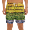 LGBT Pride Rainbow Brick Wall Print Men's Split Running Shorts
