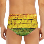 LGBT Pride Rainbow Brick Wall Print Men's Triangle Swim Briefs