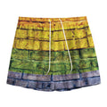 LGBT Pride Rainbow Brick Wall Print Mesh Shorts