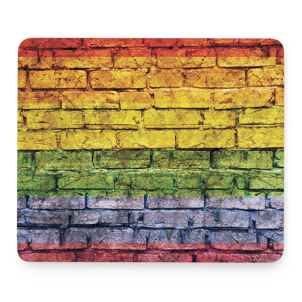 LGBT Pride Rainbow Brick Wall Print Mouse Pad