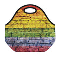 LGBT Pride Rainbow Brick Wall Print Neoprene Lunch Bag